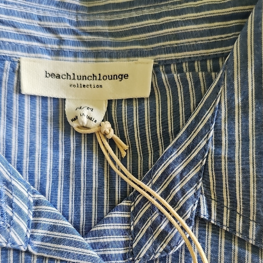 Beachlunchlounge Blue Pinstripe Button Down Shirt - Picture 8 of 8